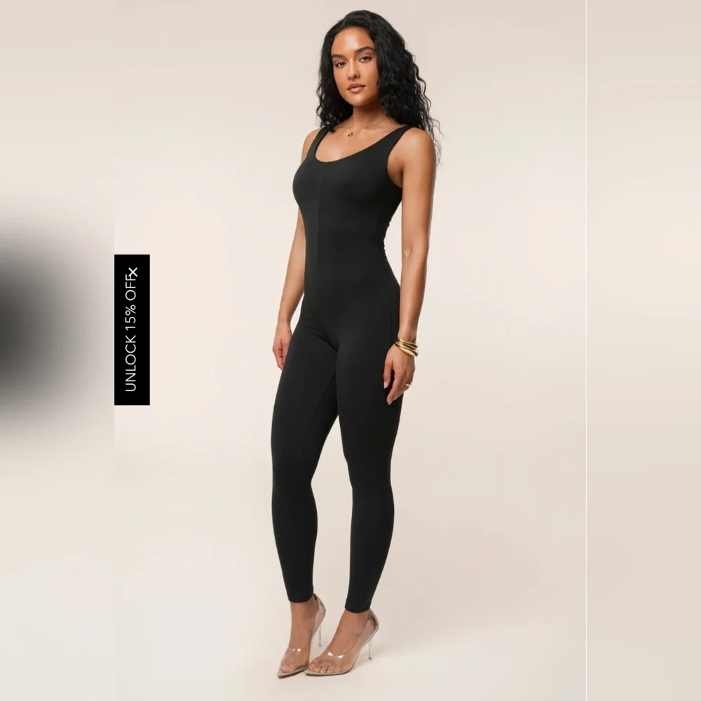 JLUXLABEL Black Alo Double Layer Jumpsuit Size Small - Picture 2 of 10